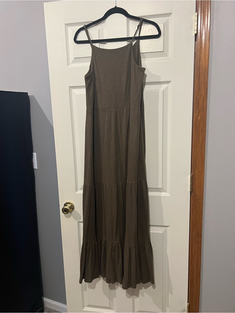 Z Supply Women’s Olive Green Tiered Maxi Dress - Sleeveless Strap Style